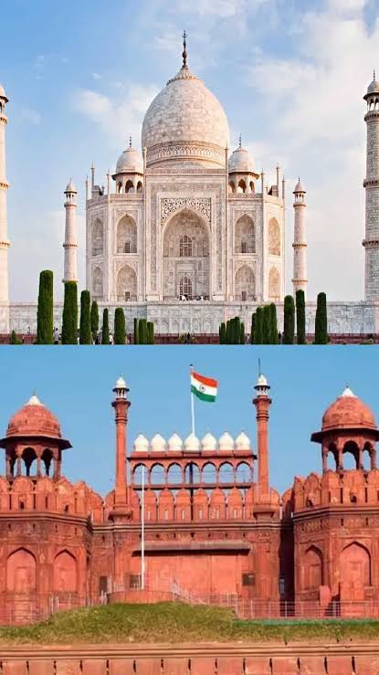 Agra ( Lal Kila , Taj Mahal )